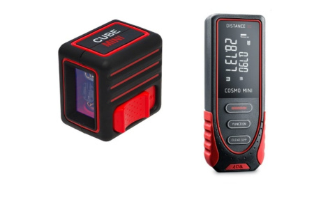 Купить Комплект ADA: Лазерный уровень Cube MINI Basic Edition + дальномер лазерный Cosmo MINI А00585 фото №1